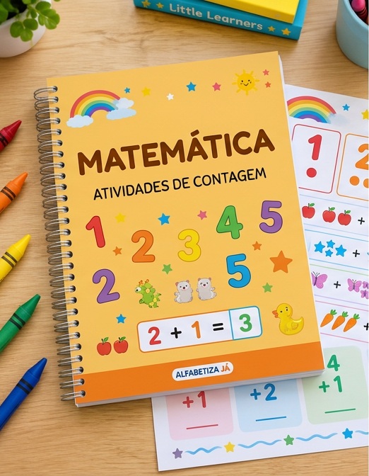Mockup ilustrativo da apostila de Matemática